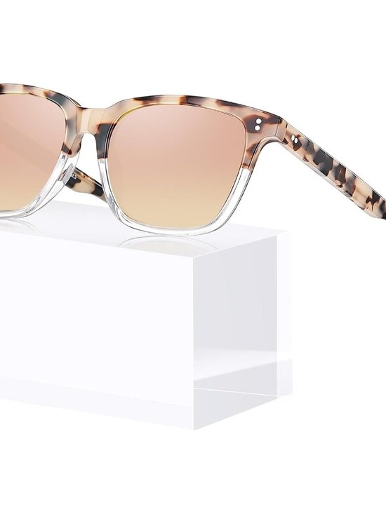 Women\'s Polarized Acetate Sunglasses - Small/Medium, UV400 Anti-Glare, Tortoise main image 6